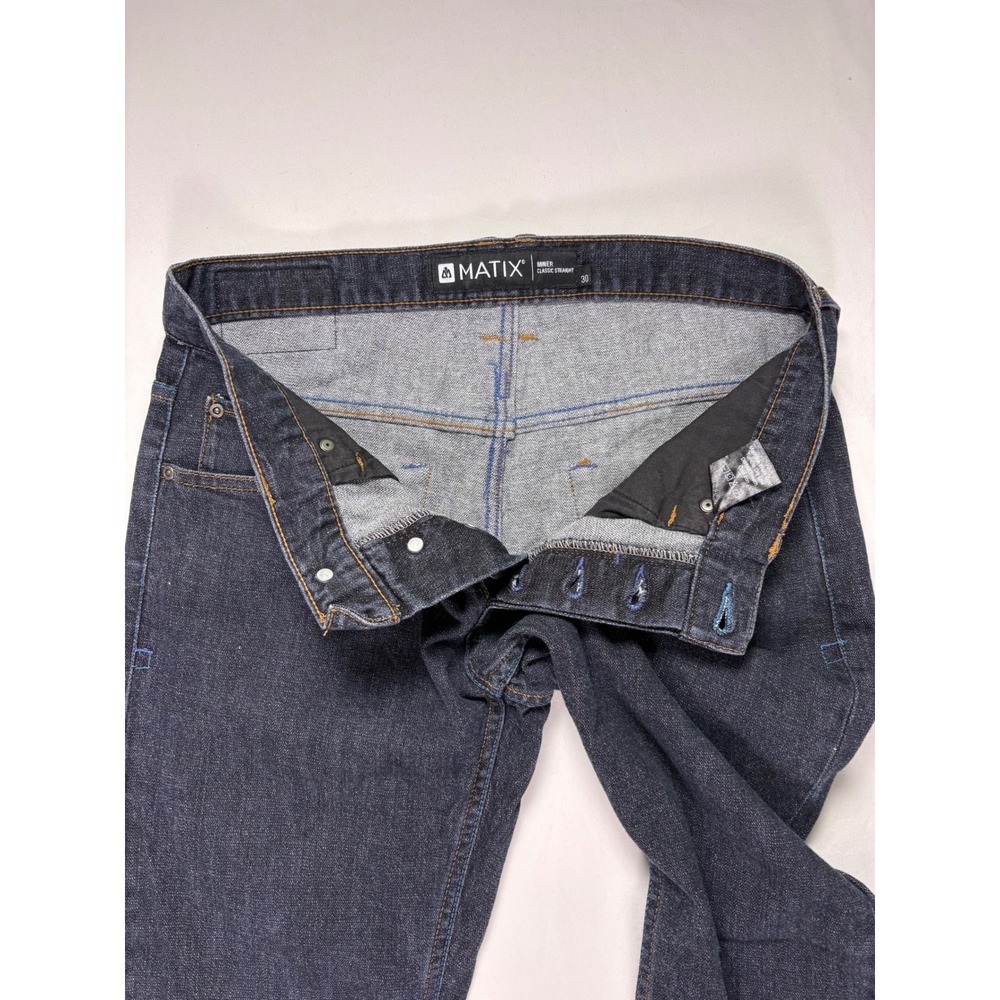 Matix Miner Classic Straight Jeans Men 30 Deep Rinse Indigo Skate Streetwear - Picture 3 of 8